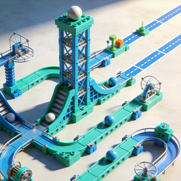 Building block track ball bearing