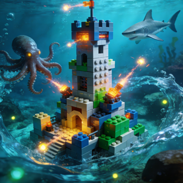 Building Block Undersea Tower Defense